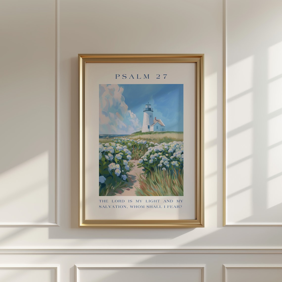 Psalm 27 Lighthouse Christian Art Print, Matisse-Inspired