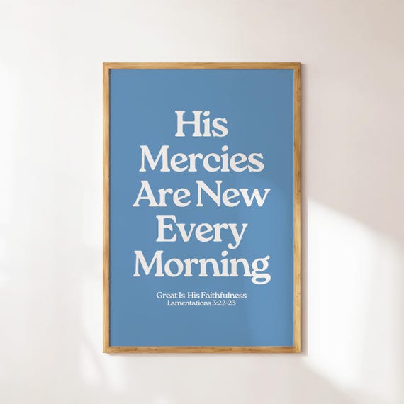 Lamentations 323 Coastal Granddaughter Prints Christian Wall Art Bible Verse Wall Art Christian Prints Dorm Room Decor