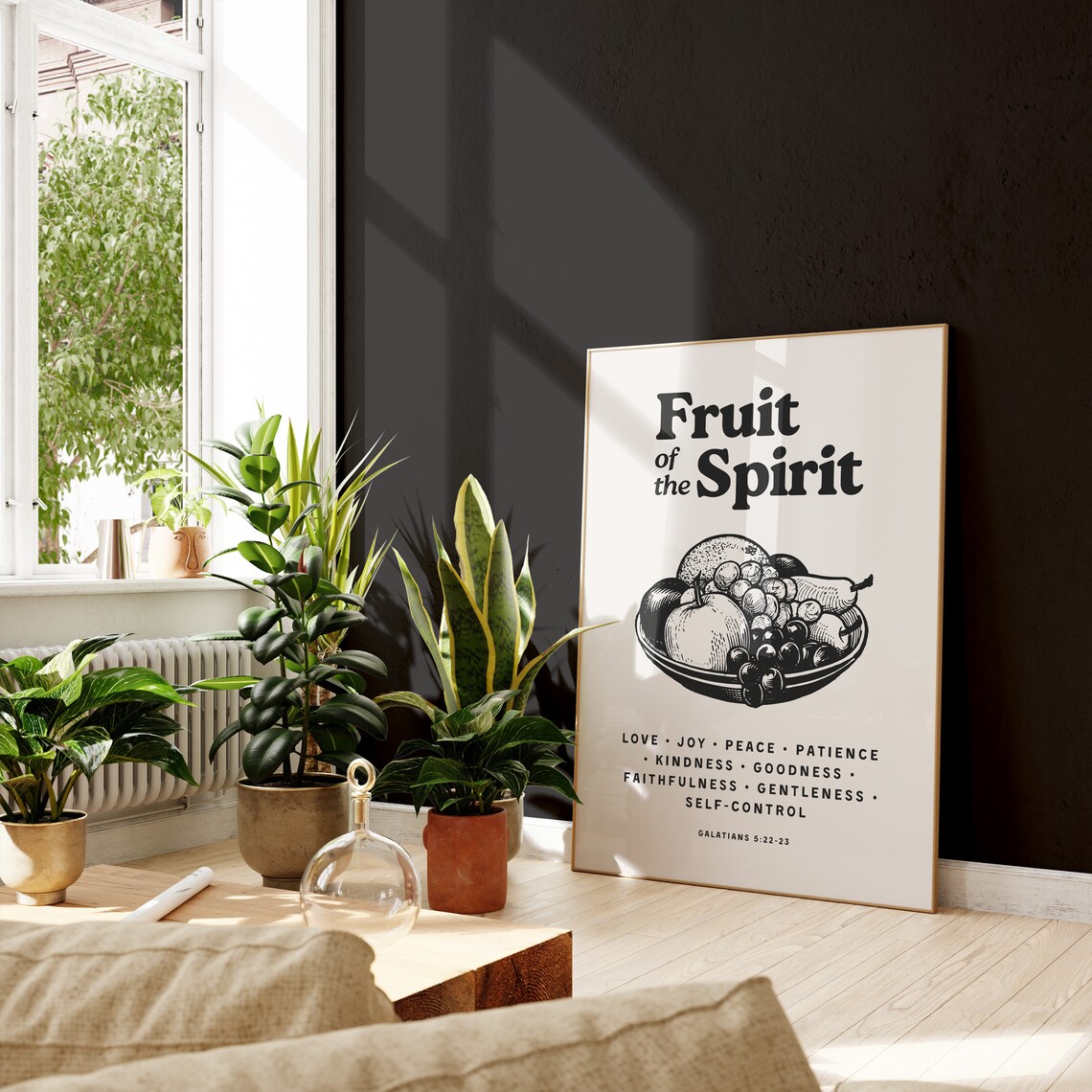 Fruit of the Spirit Galatians 5 Vintage Produce Illustration Christian Poster - Image 4