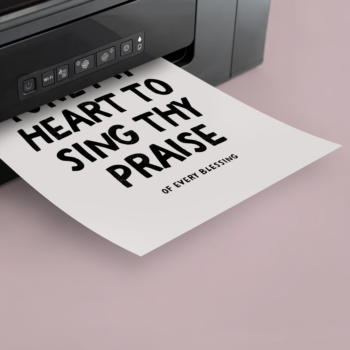 Come Thou Fount Tune My Heart To Sing Thy Praise Black Hymn Lyric Wall Art - Image 3