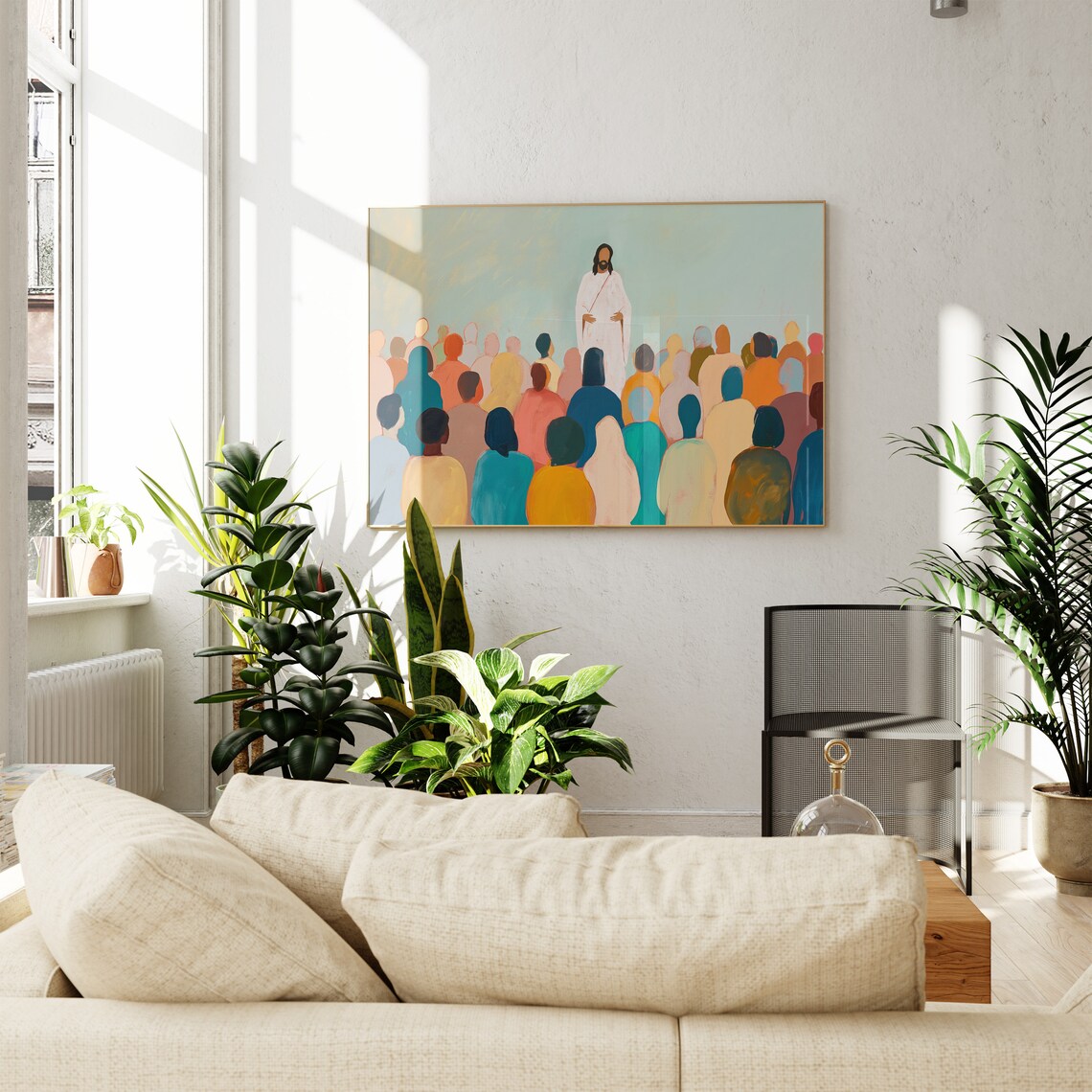 Jesus Christian Wall Art, Colorful Landscape Mural - Image 4