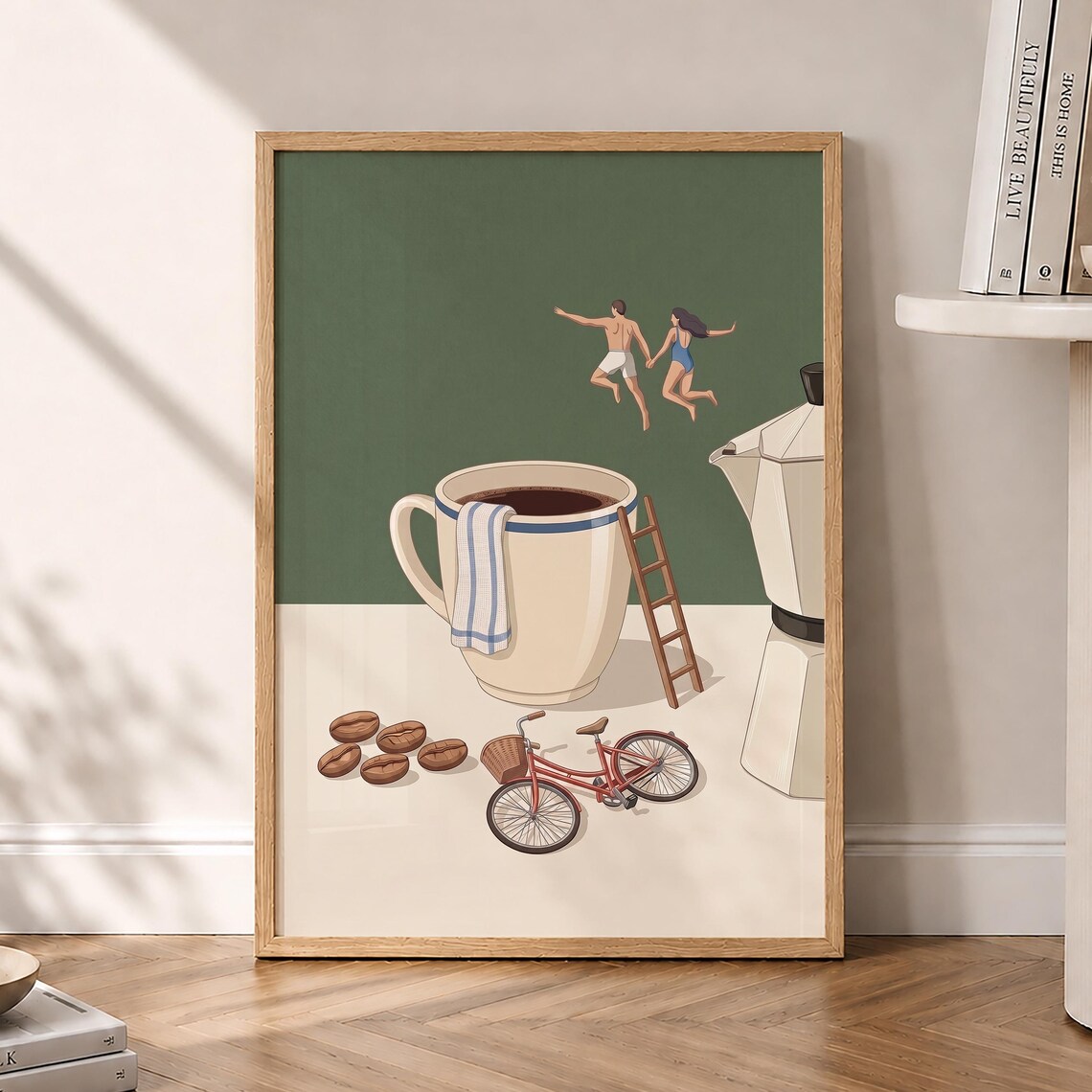 Coffee Adventure Art Print, Trendy Kitchen Poster