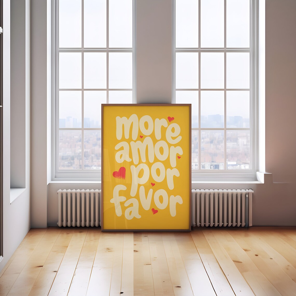 More Amor Por Favor Yellow Maximalist Poster - Image 2