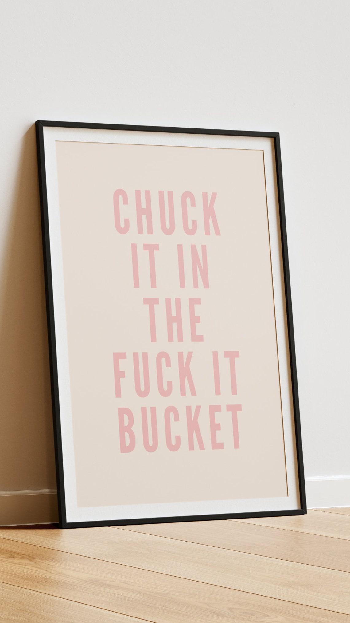 Fuck Minimalist One Word Swear Quote Simple Black Typography Poster - Image 2