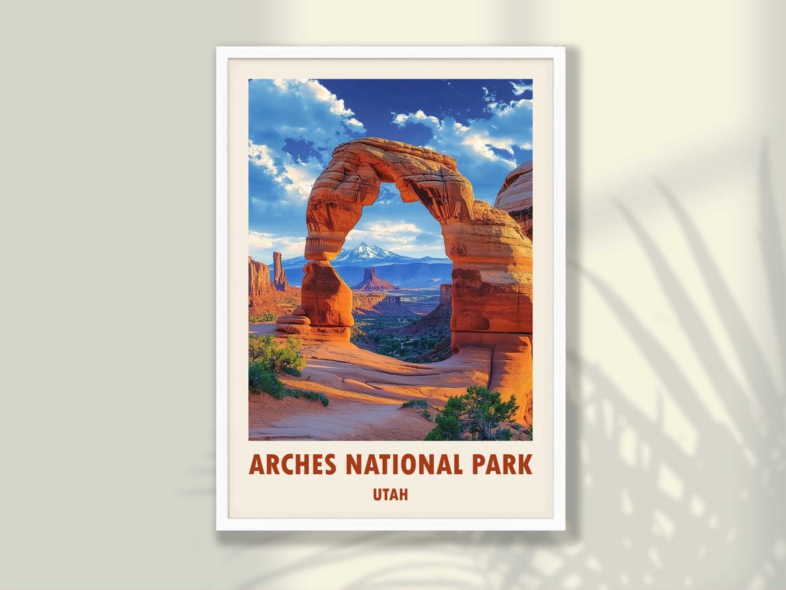 Arches National Park Utah Delicate Arch Red Rock Desert Sunset Poster