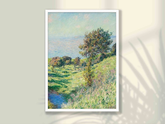 Claude Monet Art Print Coup De Vent Wall Landscape Impressionist Exhibition Farmhouse Decor