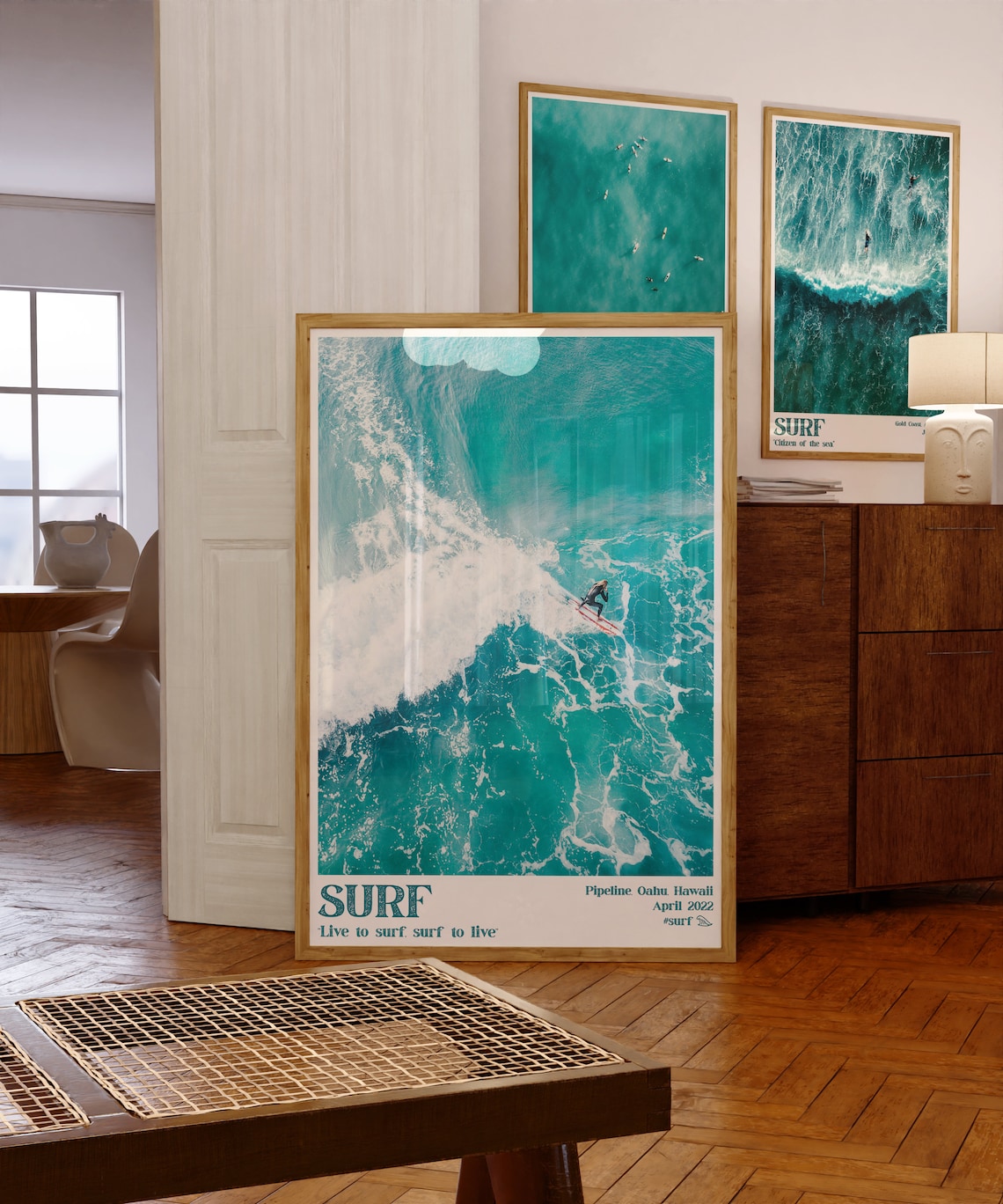 Surf Summer Vintage Coastal Travel Poster