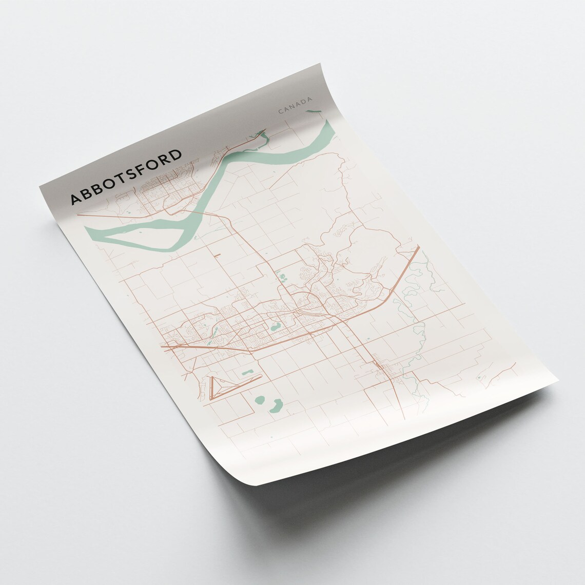 Abbotsford Canada Minimalist City Street Map Art Poster Home Decor - Image 2