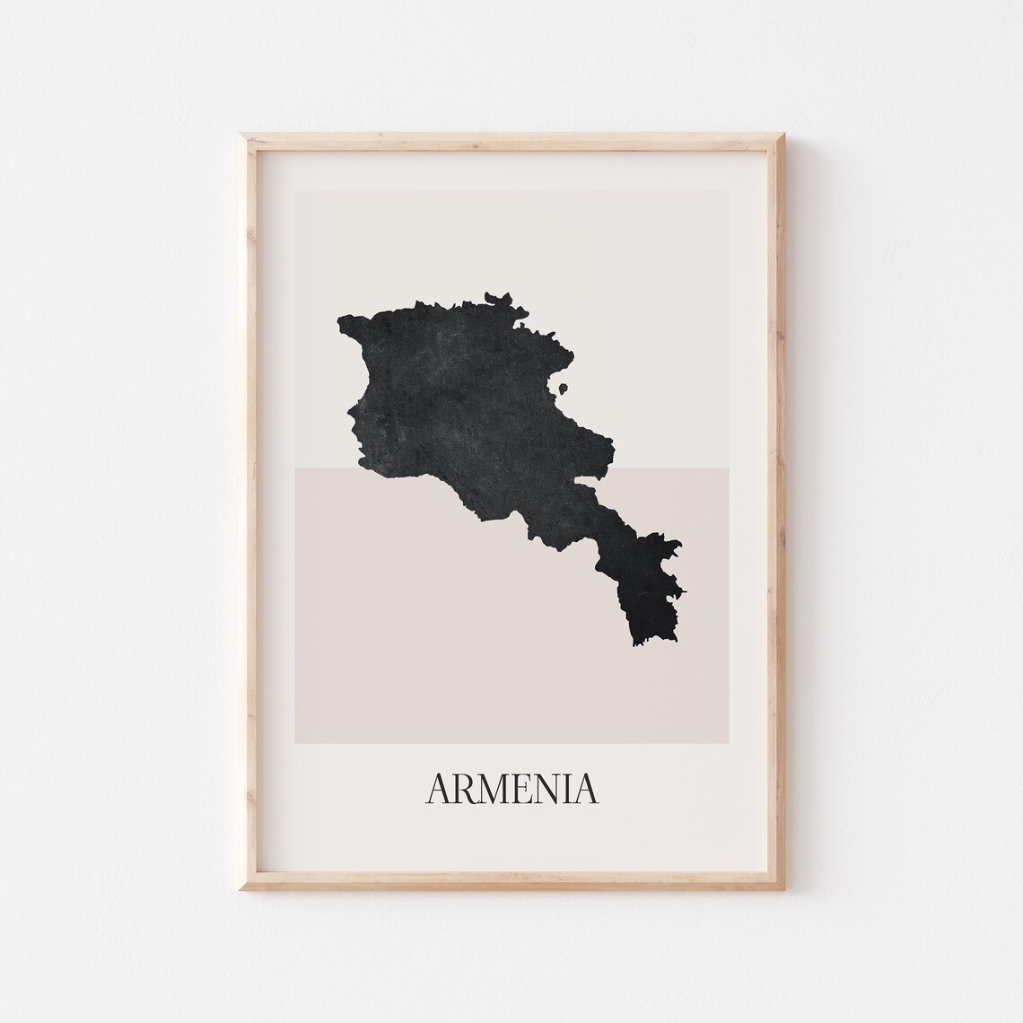 Armenia South Caucasus Minimalist Black Silhouette Country Map Poster