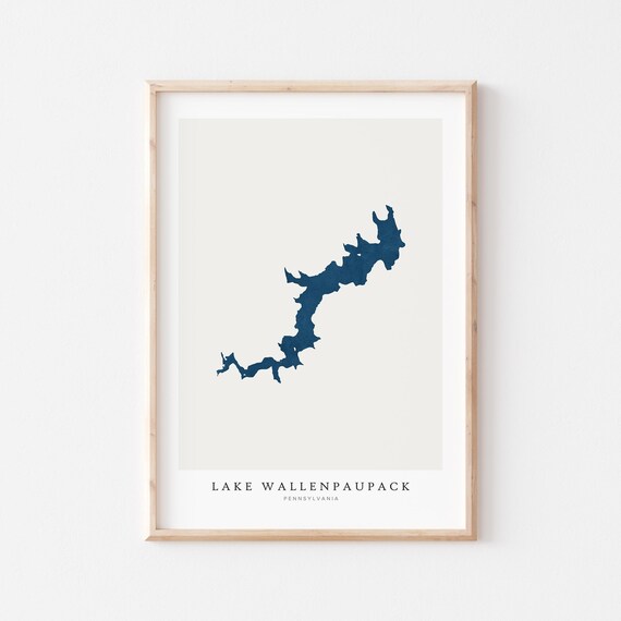 Lake Wallenpaupack Print Poster Art Wall Map Pennsylvania