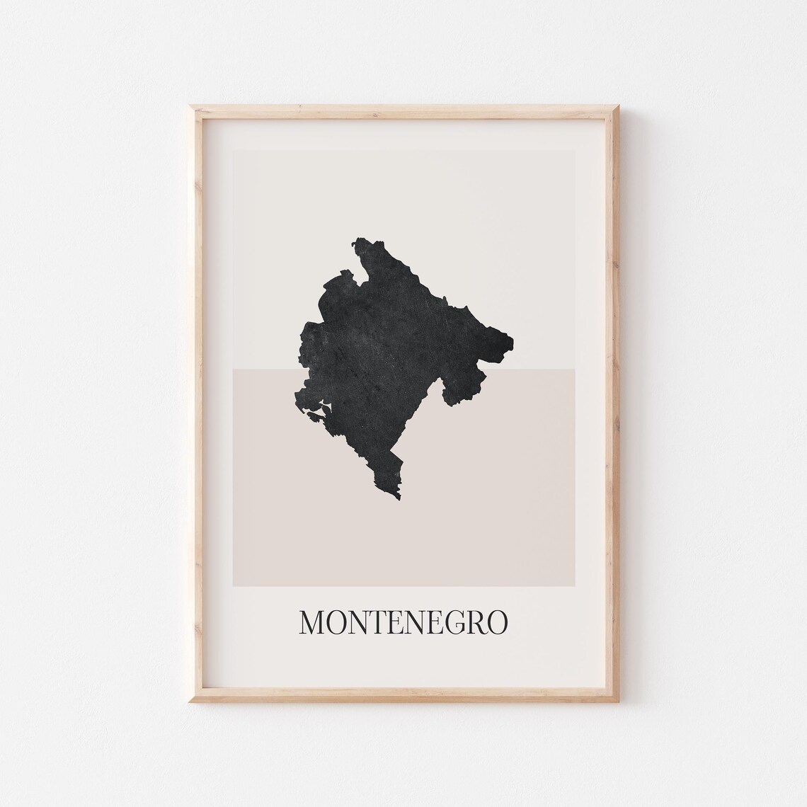 Montenegro Map Poster Print Minimalist Boho Wall Art Decor For Home Or Gift