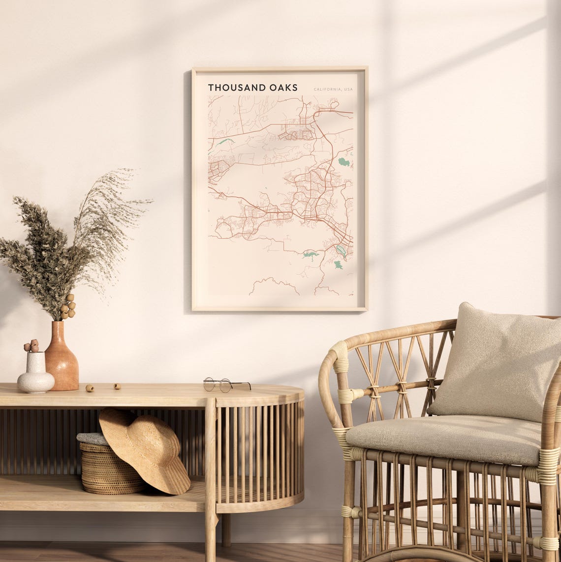 Thousand Oaks California Minimalist City Street Map Wall Decor Poster - Image 2