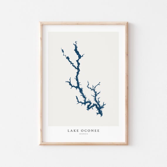 Lake Oconee Travel Poster, Georgia Wall Map