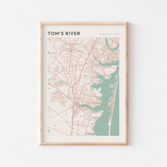 Toms River Map Poster Toms River Print Toms River Poster Toms River Wall Art New Jersey Travel Gift Minimalist Wall Art