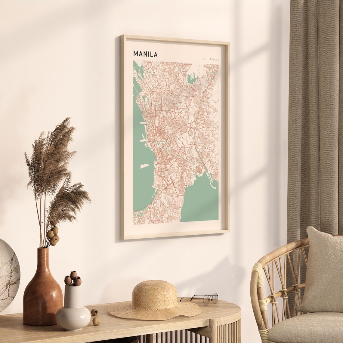 Manila Philippines Minimalist Street Map City Art Poster Home Decor - Image 3
