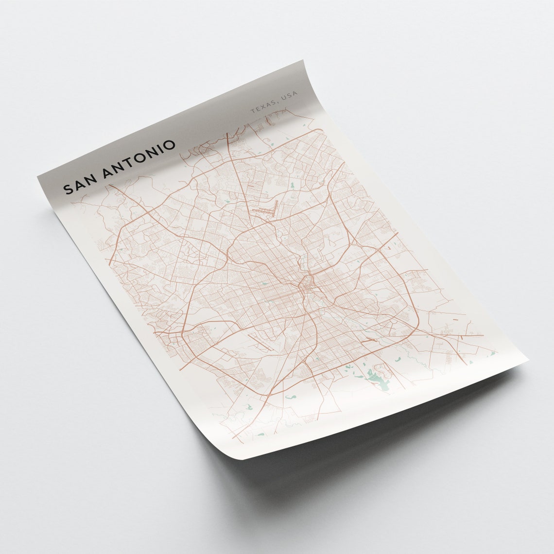 San Antonio Texas Minimalist City Street Map Travel Art Poster - Image 2