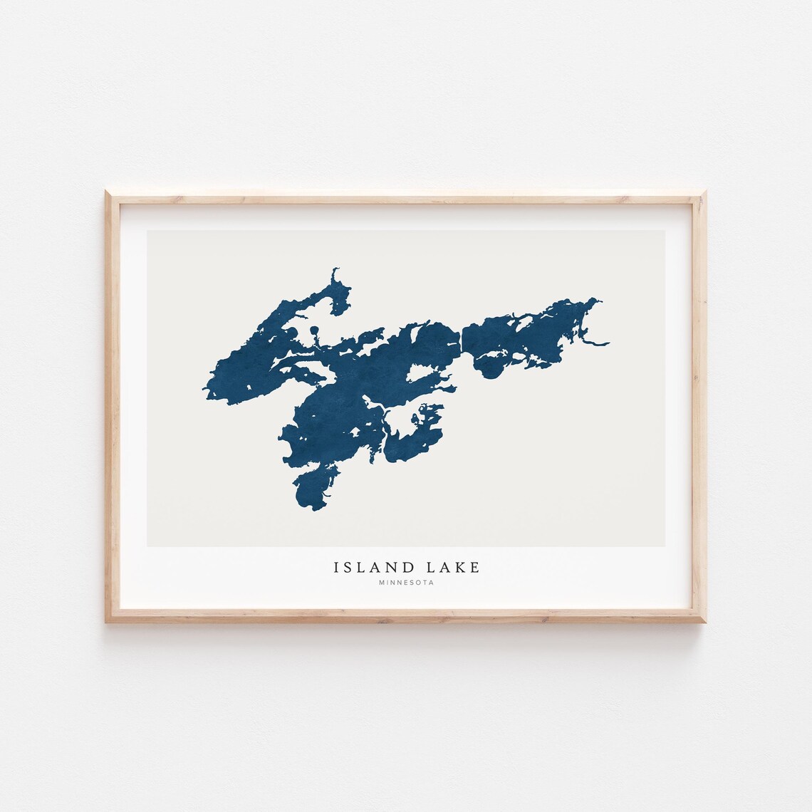 Island Lake Map Poster, Minnesota Wall Art Print