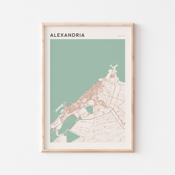 Alexandria Map Poster Print Wall Art Egypt Travel Gift Minimalist