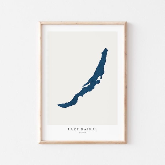 Lake Baikal Map Art Print, Travel Wall Art