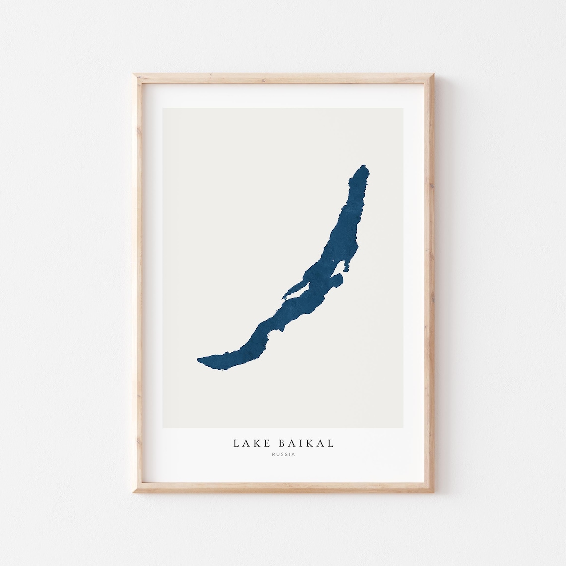 Lake Baikal Map Art Print, Travel Wall Art