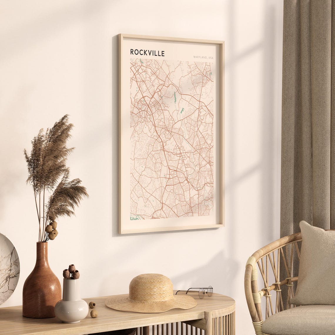 Rockville Map Poster Rockville Print Rockville Poster Rockville Wall Art Maryland Travel Gift Minimalist Art - Image 3