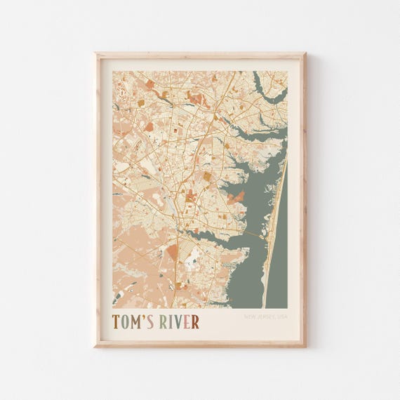 Toms River Map Poster Toms River Print Toms River Poster Toms River Wall Art New Jersey Travel Gift Boho Poster