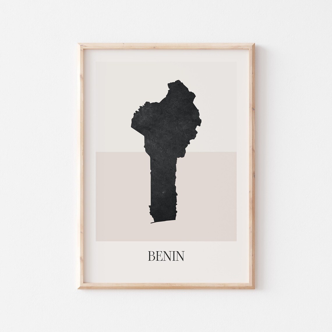 Benin Map Minimalist Boho Art Print