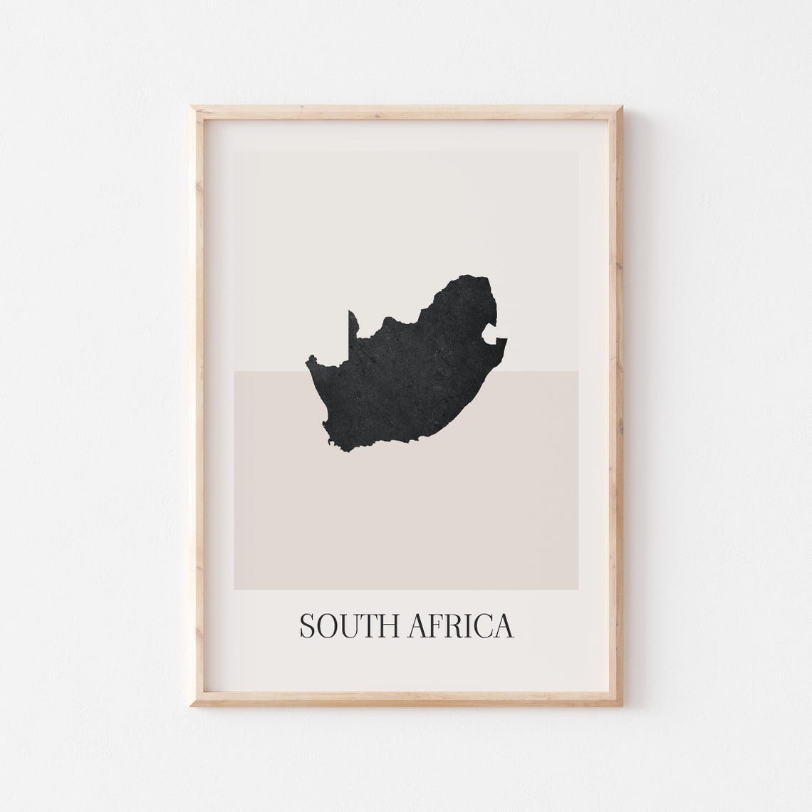 South Africa Minimalist Country Map Black Silhouette Boho Style Poster