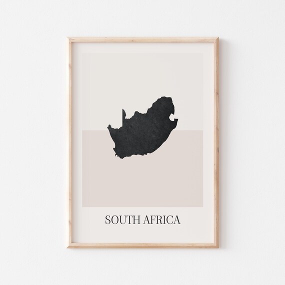 South Africa Map Poster Print Minimalist Boho Wall Art Decor For Home Or Gift