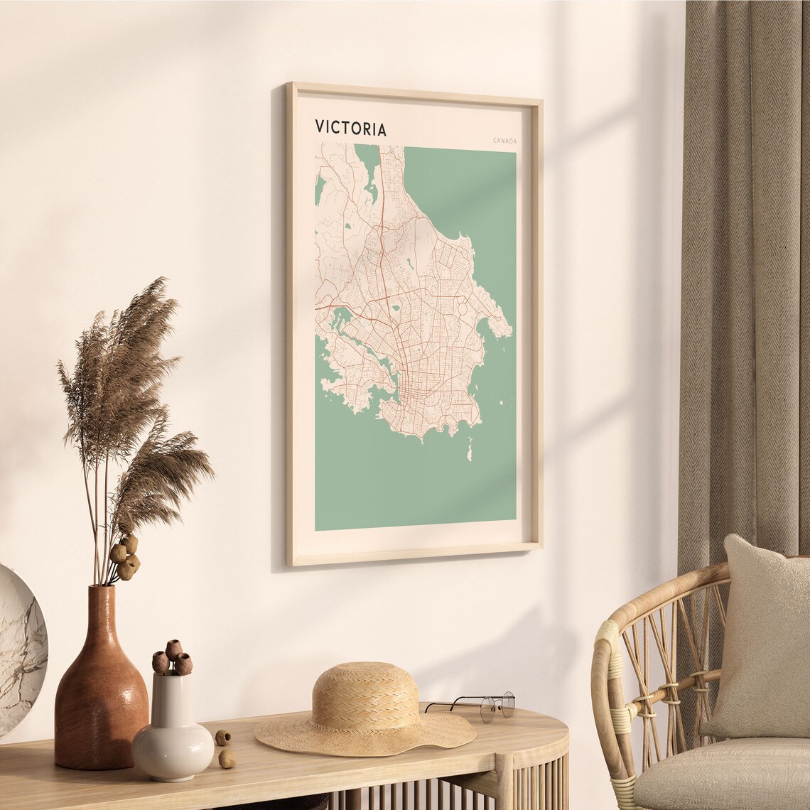 Victoria Map Travel Poster, British Columbia - Image 3