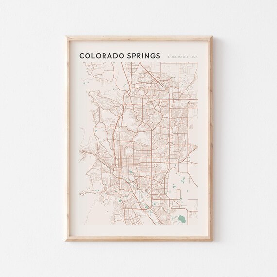 Colorado Springs Colorado Farmhouse Modern Minimalist Street Map Poster