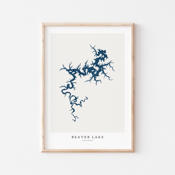 Beaver Lake Print Poster Art Wall Map House Gift Arkansas