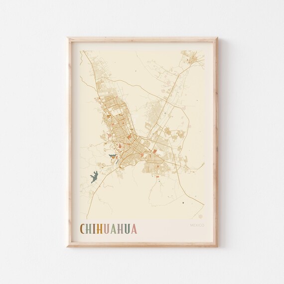 Chihuahua Map Poster Print Wall Art Mexico Travel Gift Boho