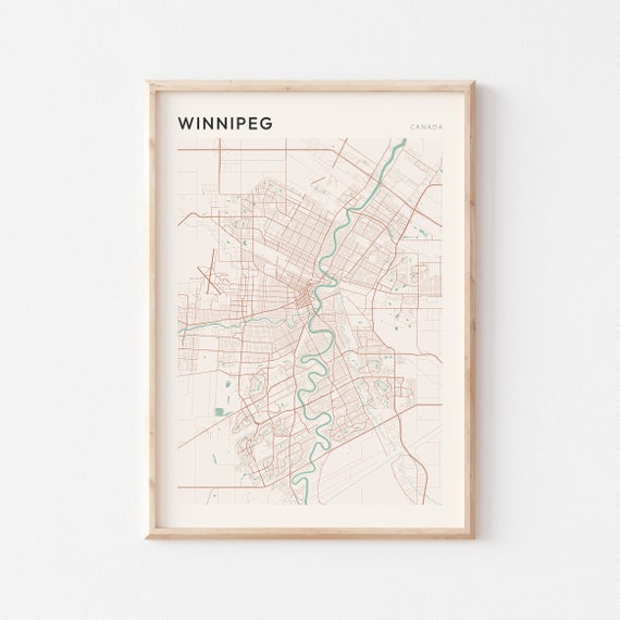 Winnipeg Map Poster, Winnipeg Travel Wall Art