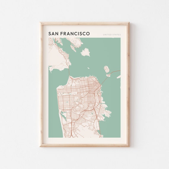 San Francisco Map Poster, California Travel Print