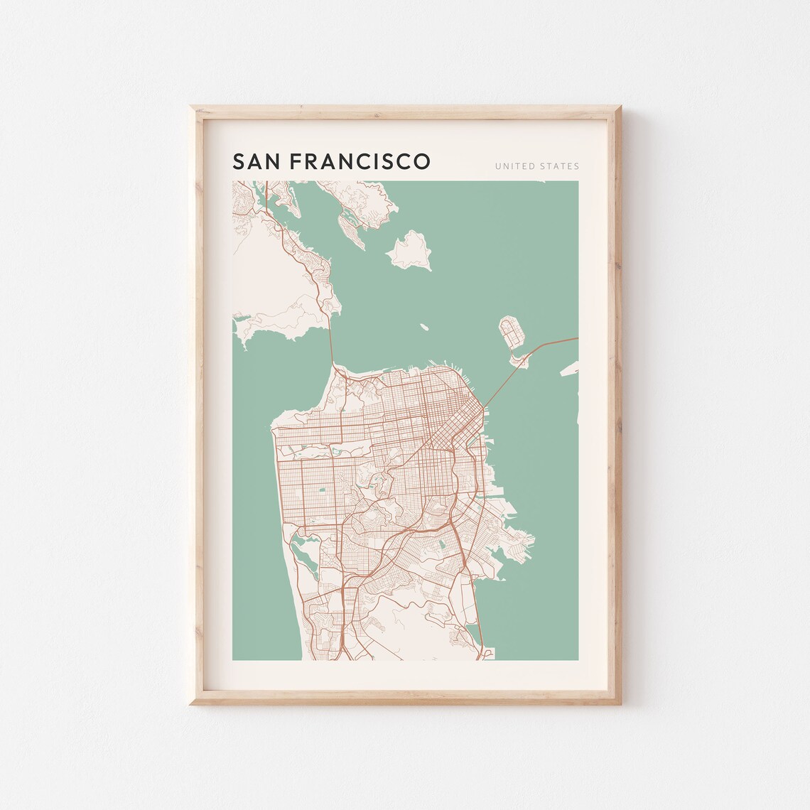 San Francisco Map Poster, California Travel Print