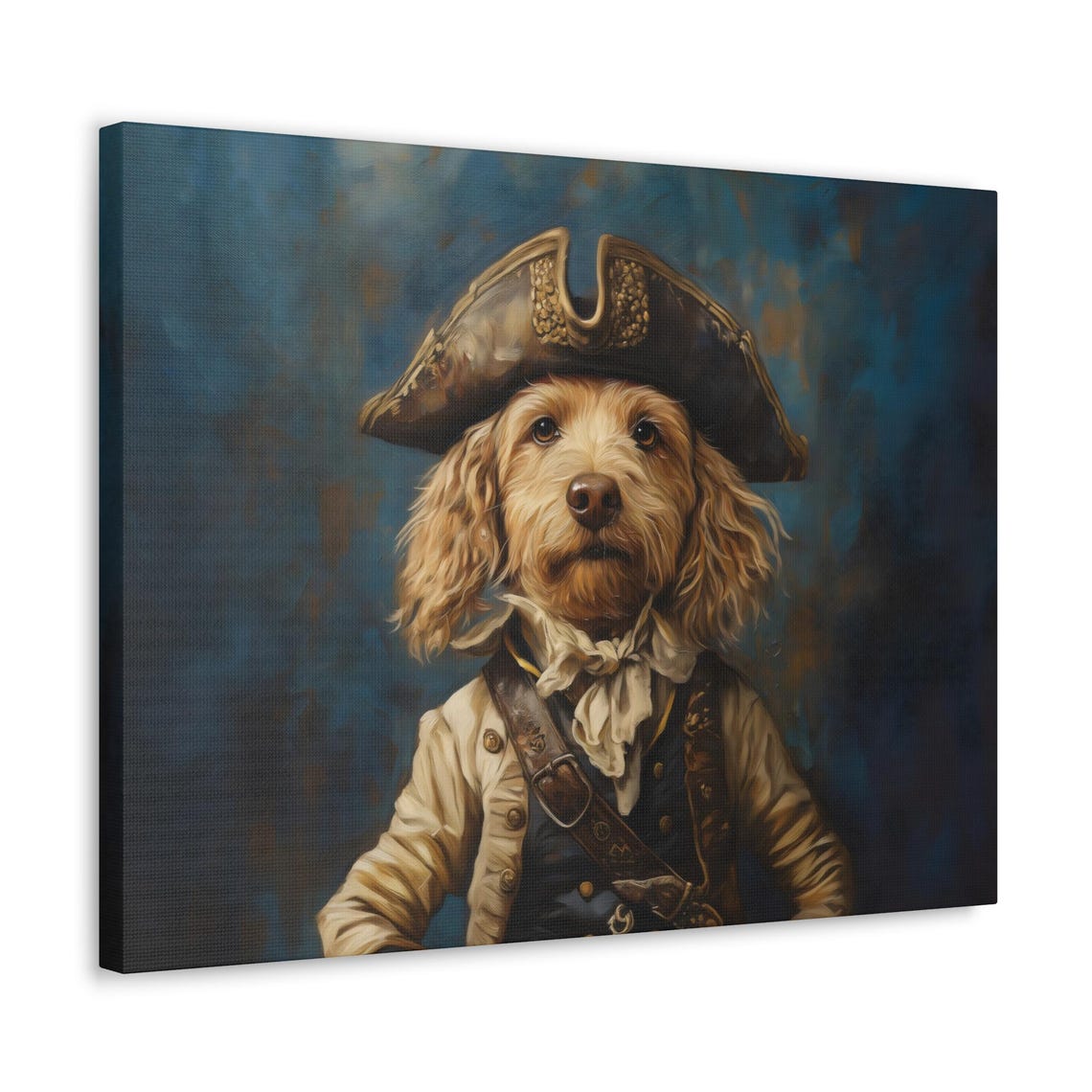 Golden Doodle Pirate Tricorn Hat Portrait Noble Dog Captain Art Poster - Image 3