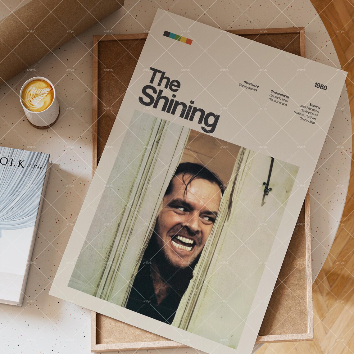The Shining 1980 Minimalist Heres Johnny Axe Door Scene Poster - Image 3