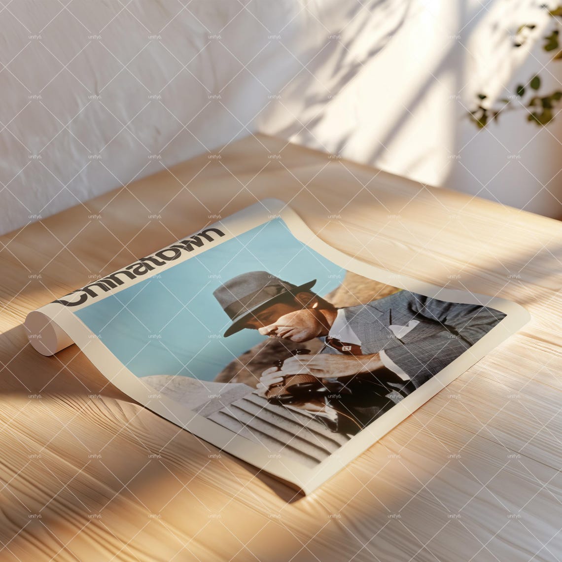 Chinatown 1974 Minimalist Jack Nicholson Fedora Detective Scene Poster - Image 2