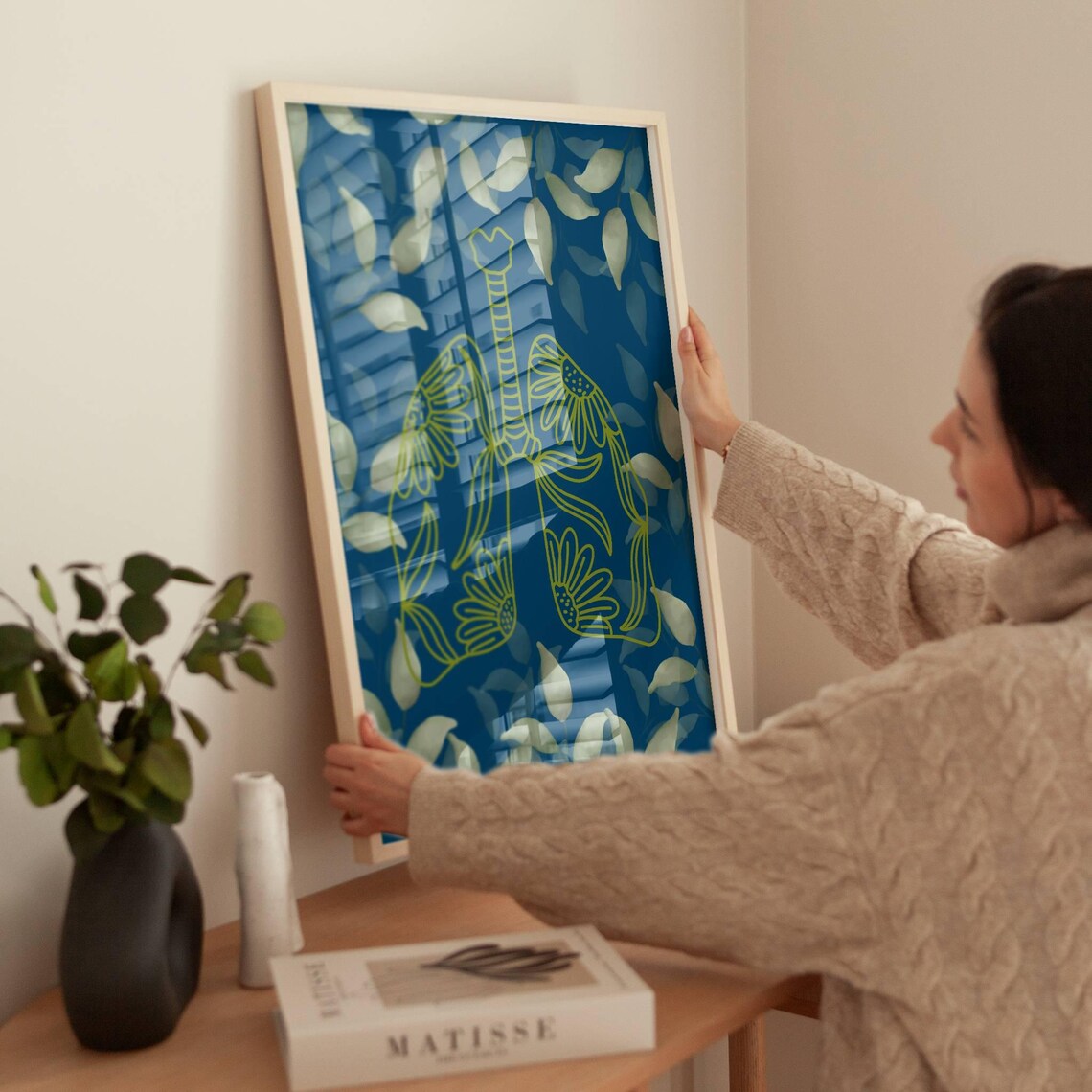 Anatomical Lungs Watercolor Art Print, Medical Decor - Image 3