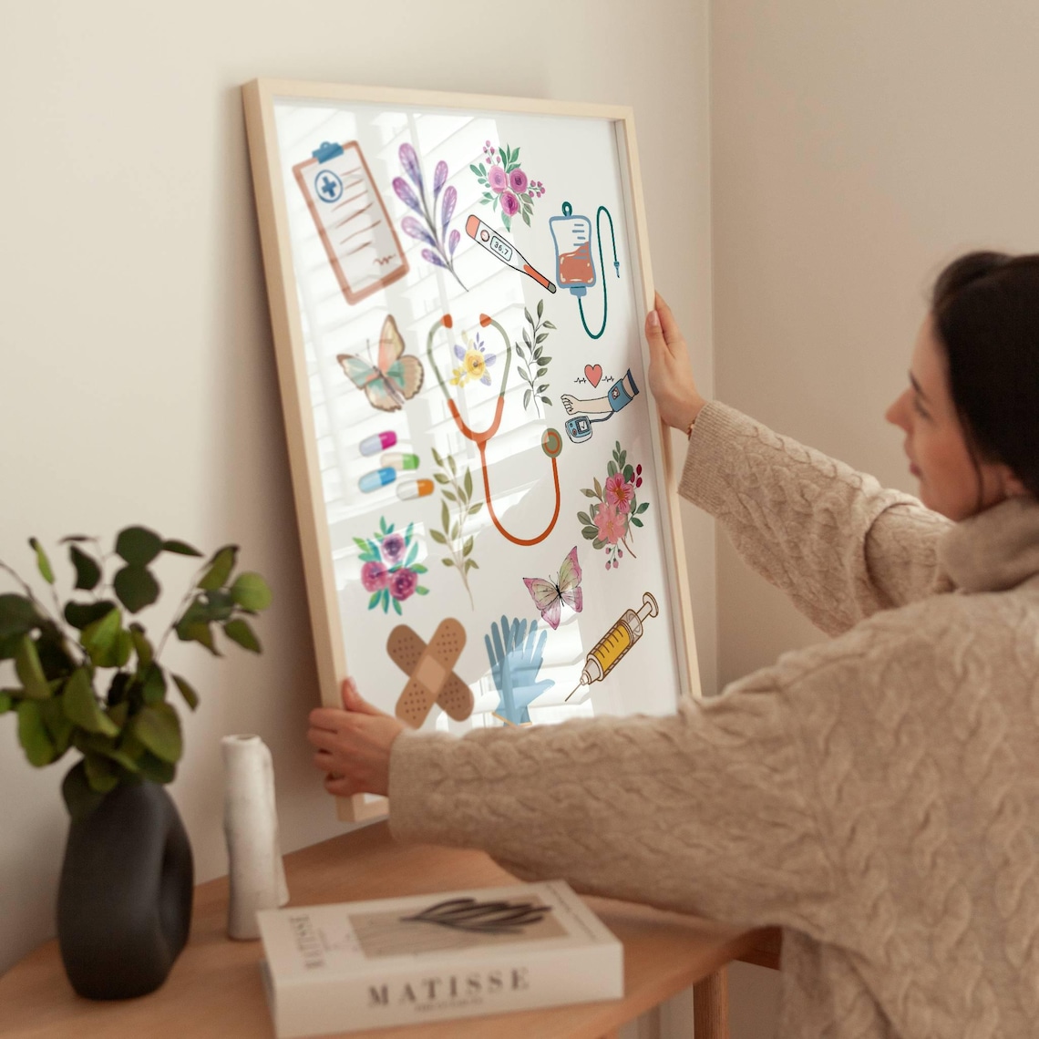 Healthcare Illustration Nurse Art Print, Clinic Decor - Image 2