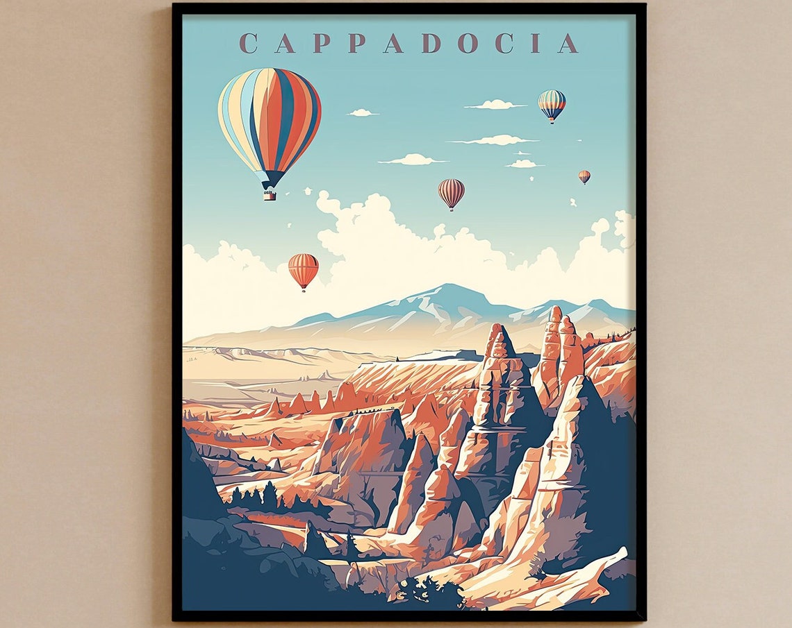 Cappadocia Turkey Hot Air Balloons Rock Valley Travel Poster - Image 7