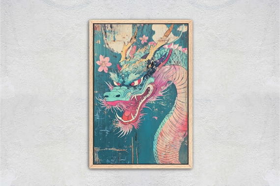 Vintage Japanese Dragon Ukiyo E Print Japanese Art Vintage Retro
