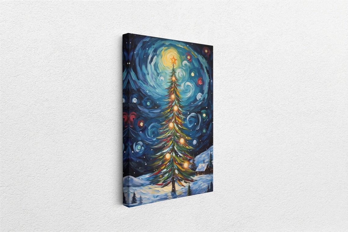 Starry Christmas Tree, Van Gogh-Inspired Art Print - Image 2