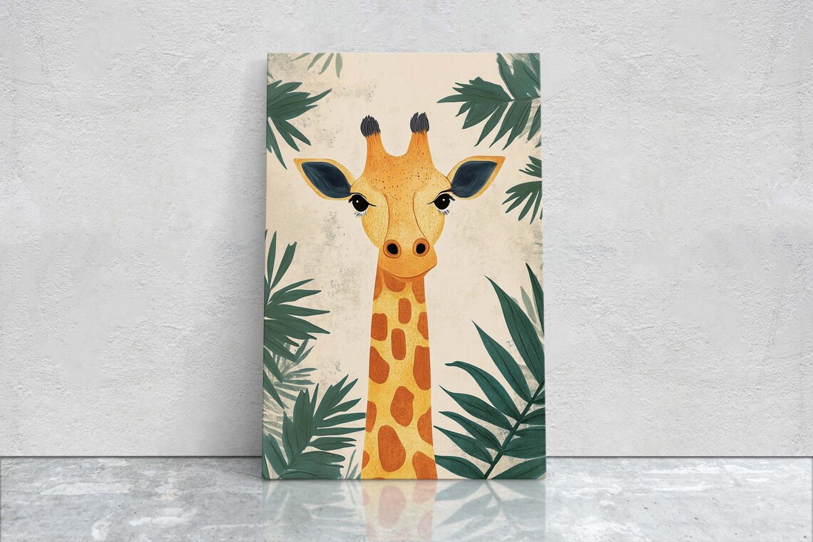 Cute Giraffe Portrait, Jungle Animal Art Print - Image 2