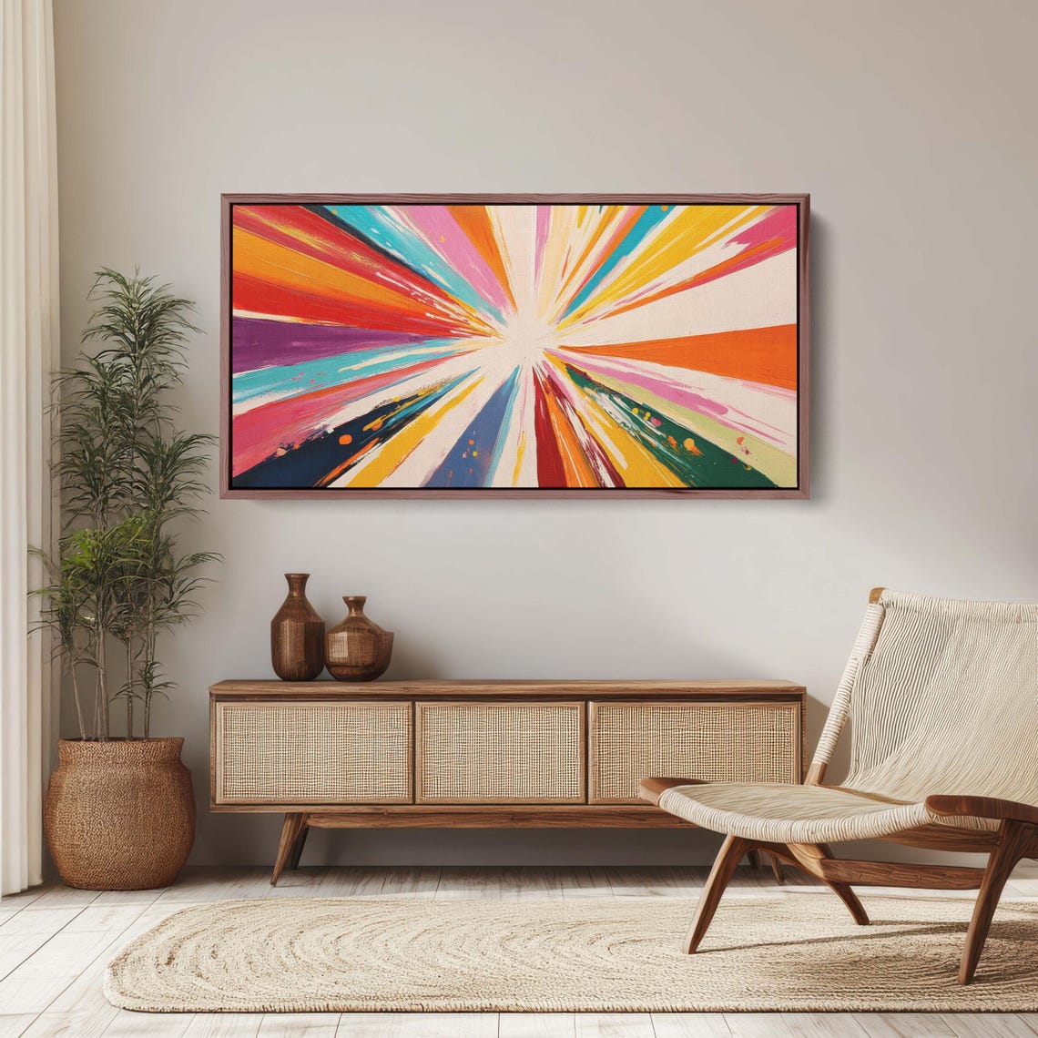 Starburst Painted Rays Modern Abstract Color Theory Art Poster - Image 2