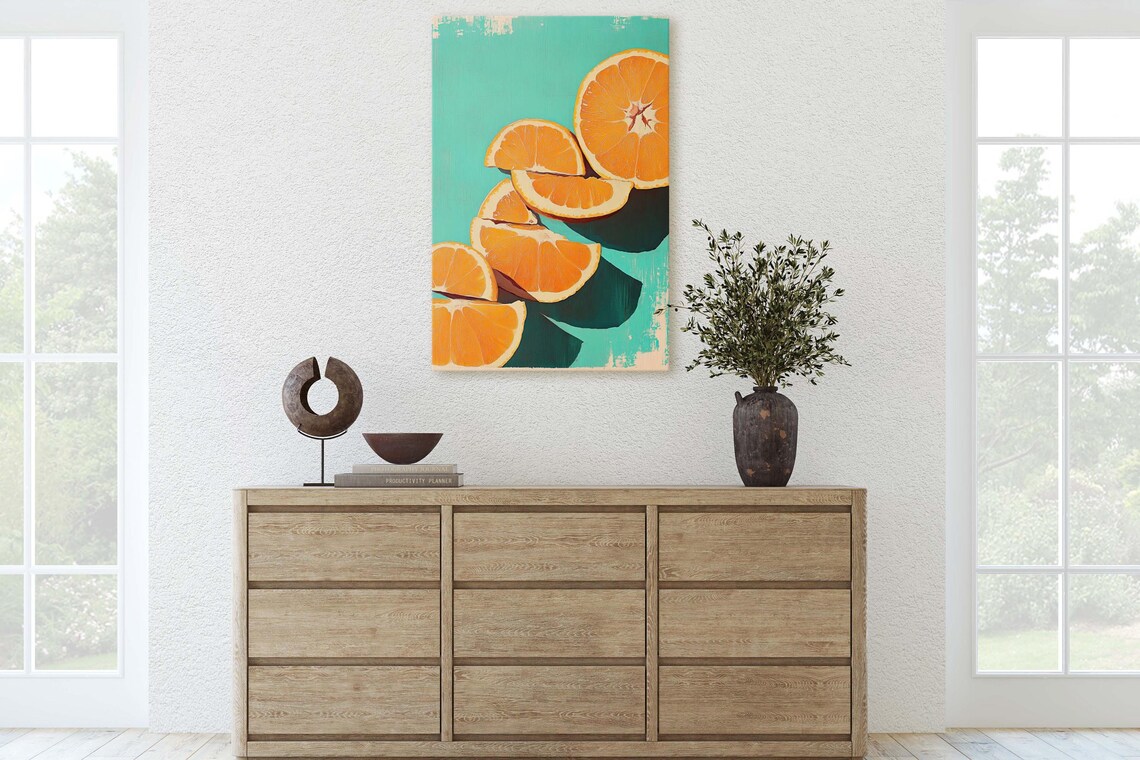 Cut Oranges Pop Art, Kitchen Decor - Image 3