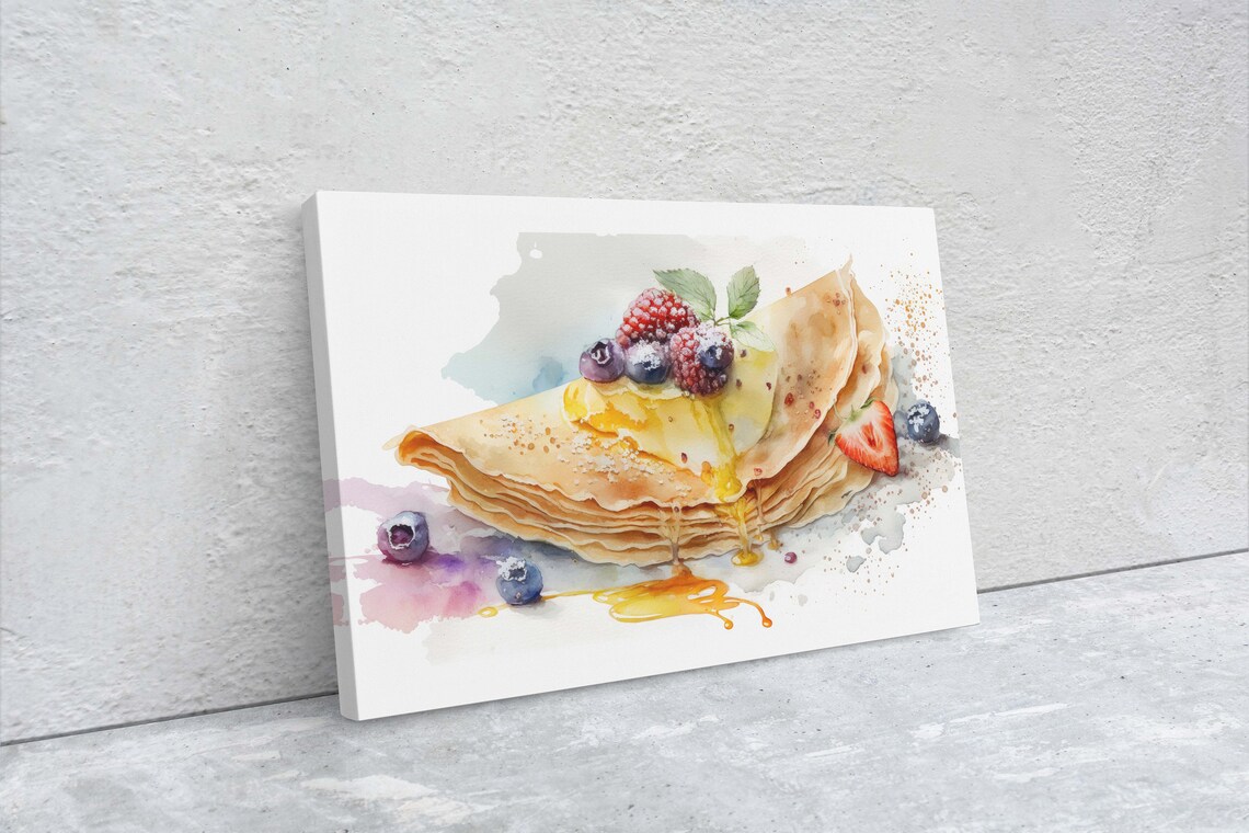 Crepes French Pastry Watercolor, Kitchen Art Print - Image 2