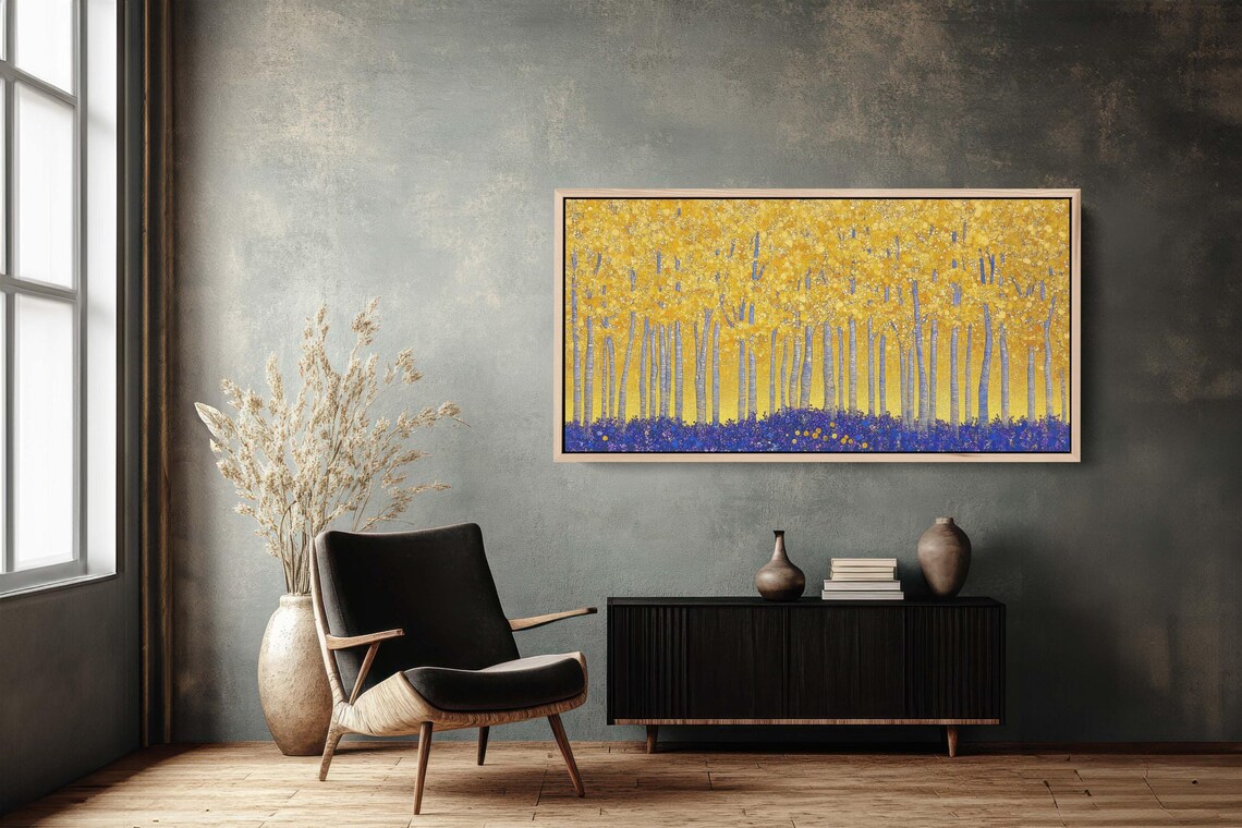 Fall Aspen, Autumn Forest Abstract Art Print - Image 3