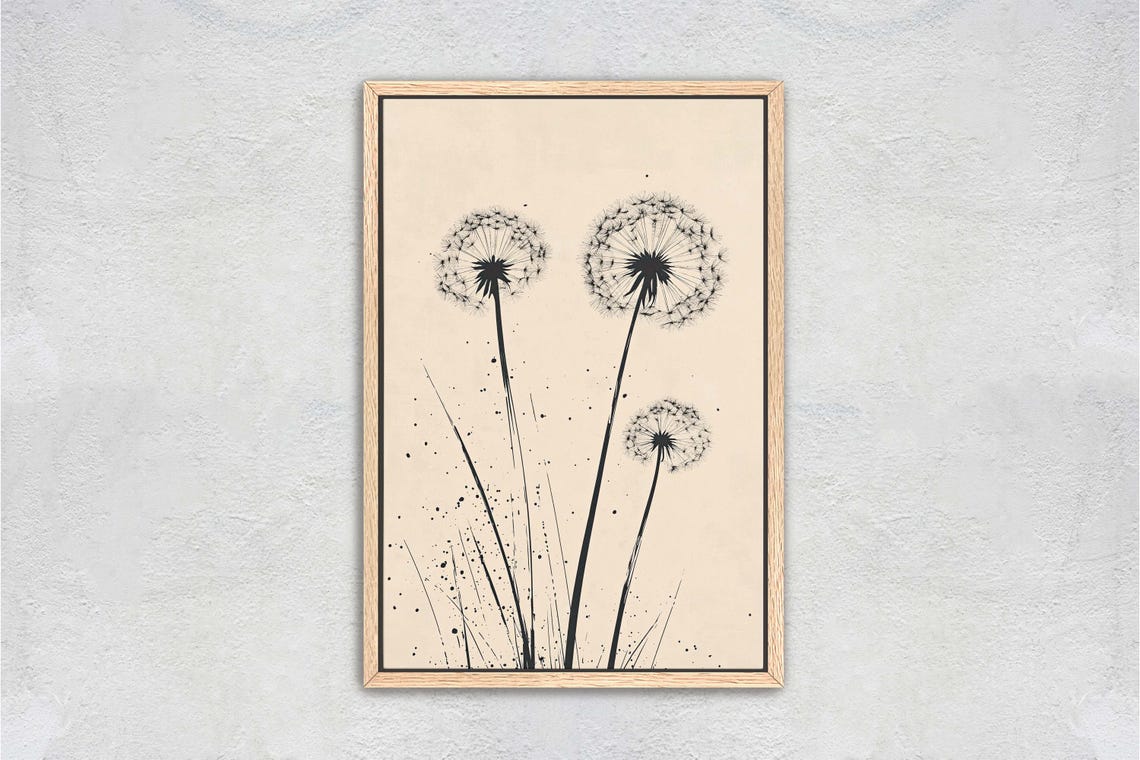 Minimalist Dandelion Wall Art Print - Image 3